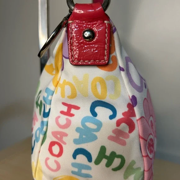 Coach Poppy Daisy Floral Graffiti Shoulder Bag Y2K - Picture 6 of 10